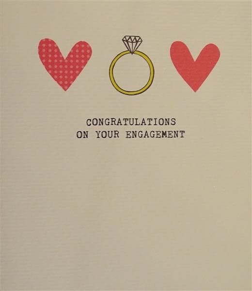 Engagement Heart & Ring Congratulations Card - Make Their Day Florist
