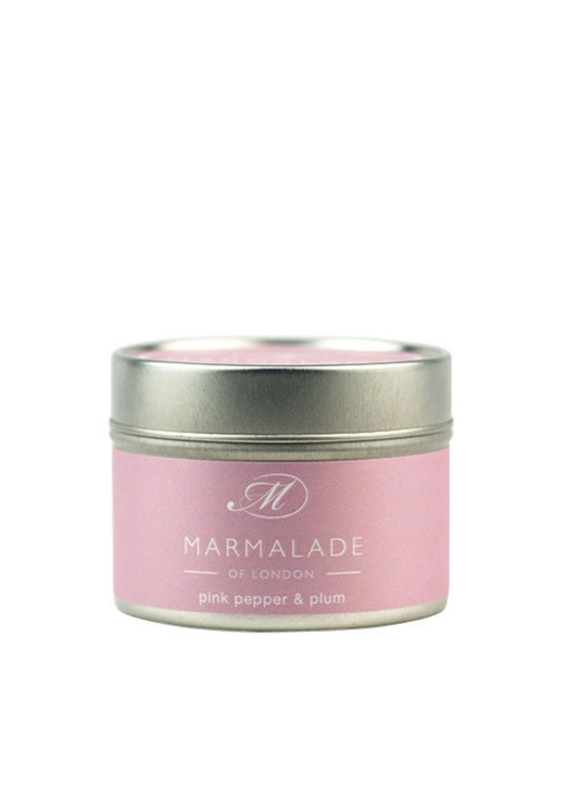 Pink Peppercorn and Plum Candle by local company Marmalade of London is a beautiful fragrant addition to our fresh flowers bouquets.  A rich Black Pomegranate, layered with Plum, on a base of Cardamom.