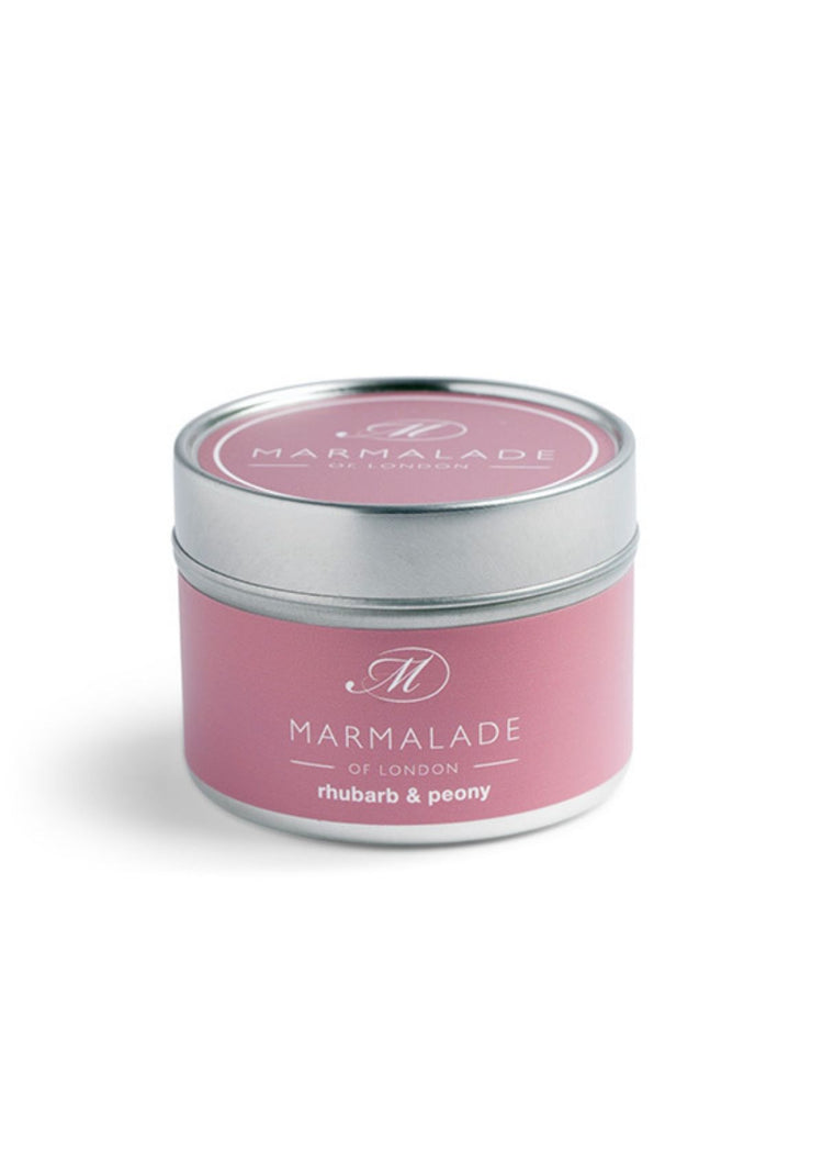 Rhubarb and Peony Candle by Marmalade of London is a lovely little add on to our fresh flowers bouquets and plants.  Tart rhubarb, pink peony petals, dewy rose and a hint of vanilla.