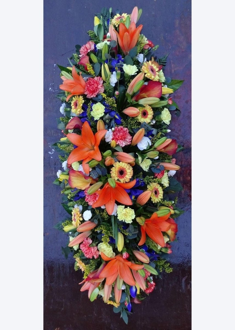 Autumnal Funeral Casket Spray - Make Their Day Florist