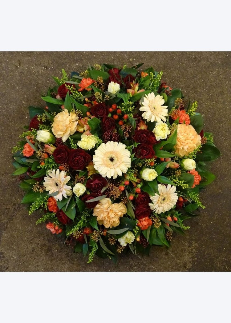 Autumnal Funeral Posy Pad - Make Their Day Florist