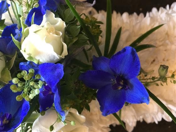 Blue Floral Based Cross - Make Their Day Florist