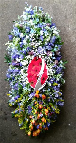 Boat & Sunset Funeral Casket Spray - Make Their Day Florist