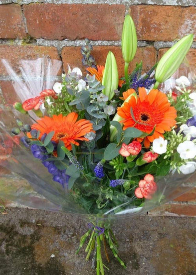 Fiery Hand Tied Bouquet - Make Their Day Florist