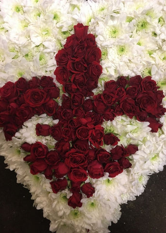 Fleur de Lis Based Funeral Heart - Make Their Day Florist