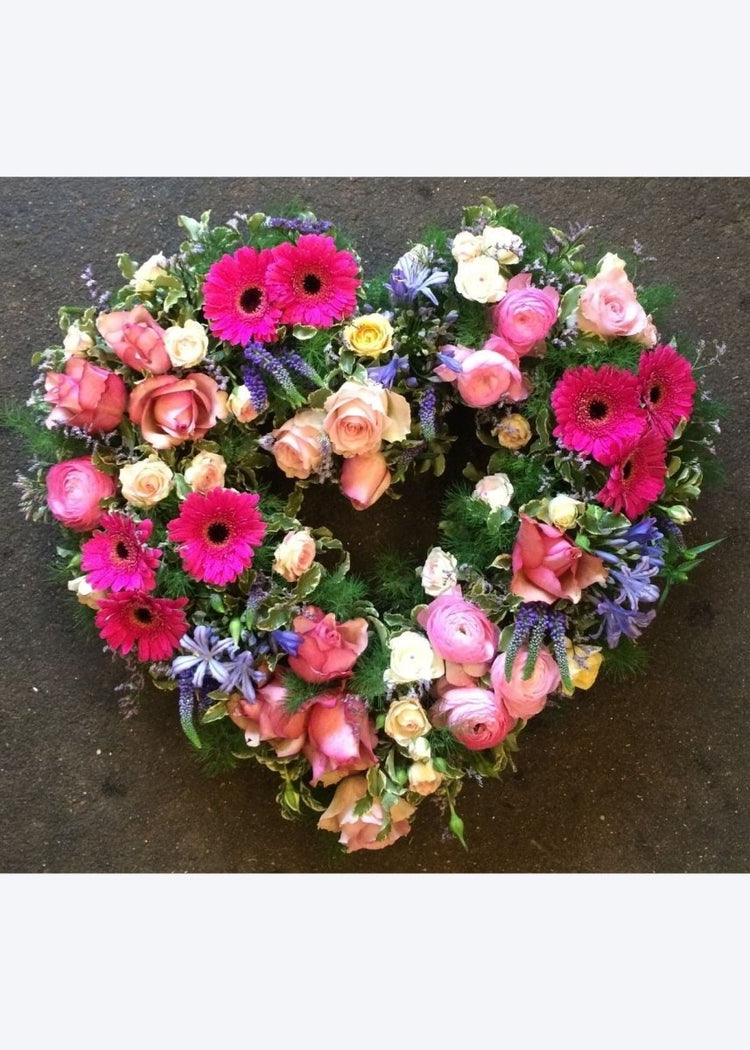 Grouped Open Heart Funeral Tribute - Make Their Day Florist