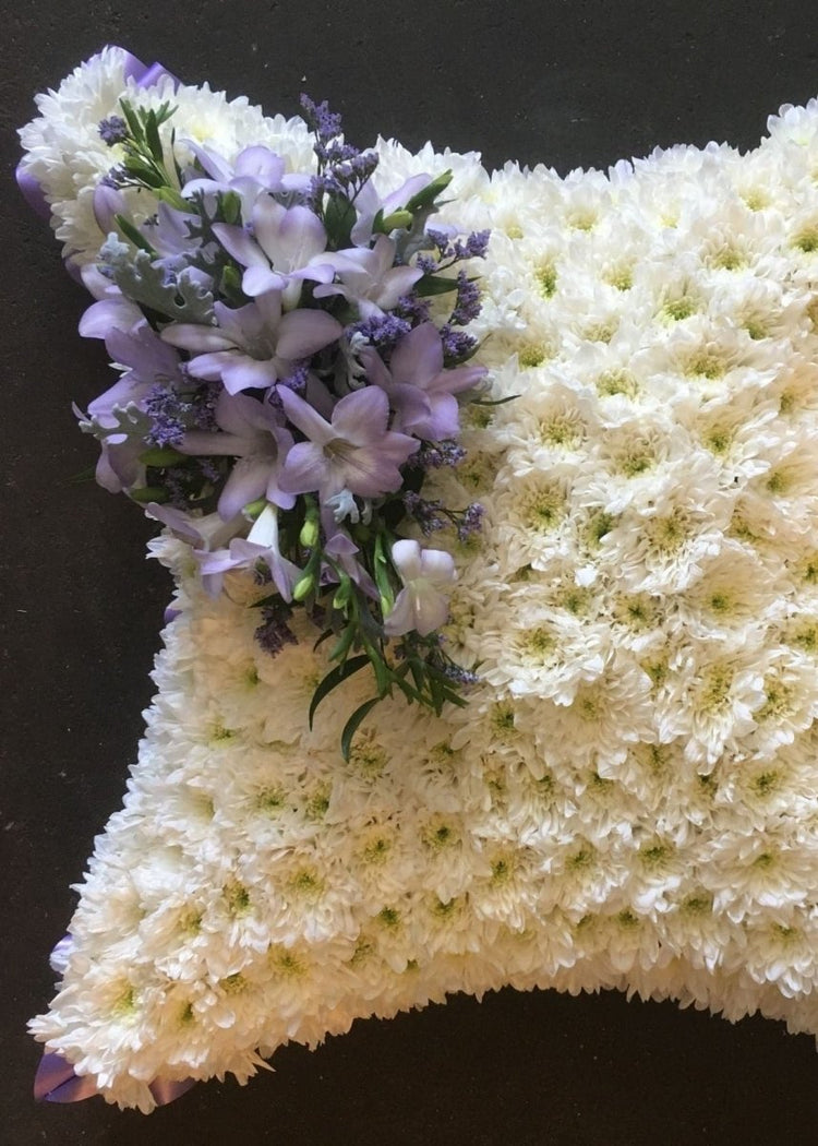 Lilac Funeral Based Cushion - Make Their Day Florist