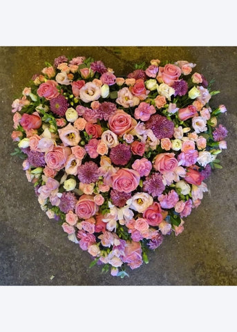 Loose Pink Heart Funeral Tribute - Make Their Day Florist