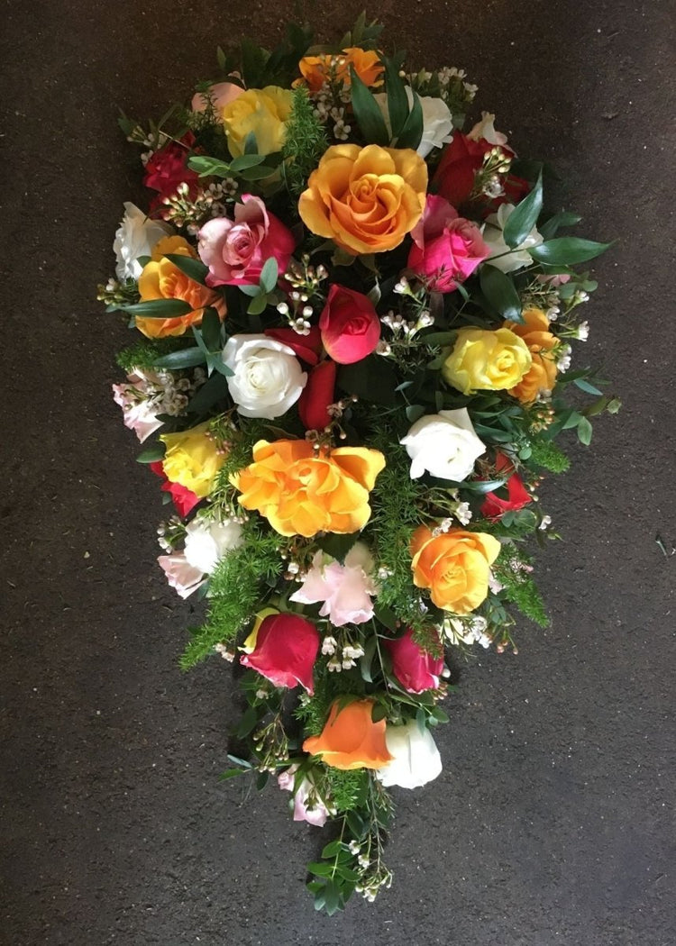Mixed Rose Funeral Spray - Make Their Day Florist