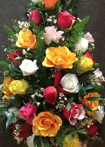 Mixed Rose Funeral Spray - Make Their Day Florist