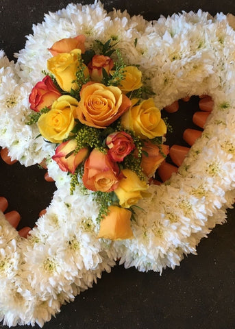 Open Double Heart Funeral Tribute - Make Their Day Florist