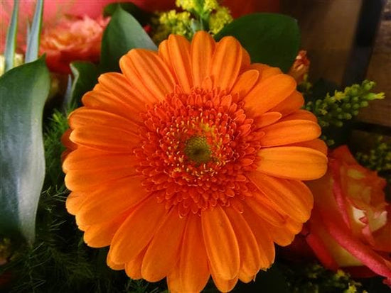 Orange & Yellow Funeral Spray - Make Their Day Florist