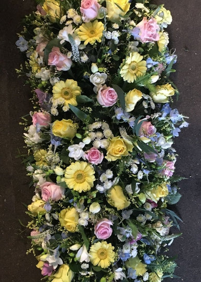 Pastel Funeral Casket Spray - Make Their Day Florist