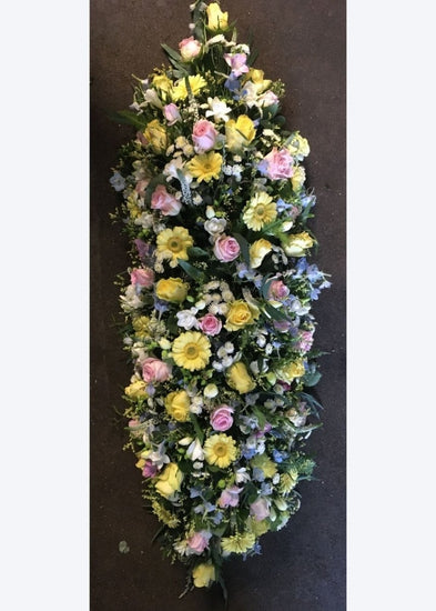 Pastel Funeral Casket Spray - Make Their Day Florist