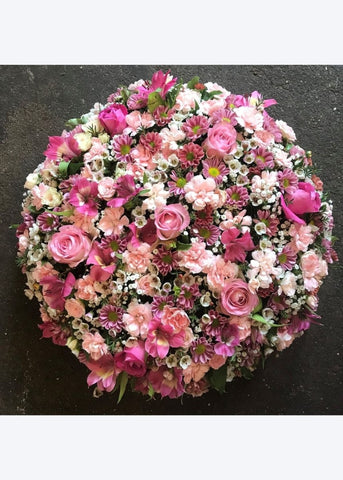 Pink Funeral Posy Pad - Make Their Day Florist
