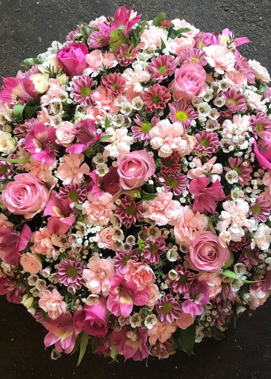 Pink Funeral Posy Pad - Make Their Day Florist