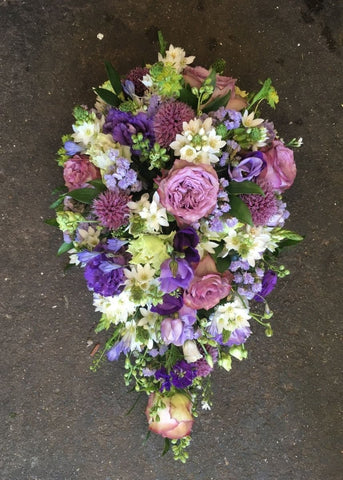 Purple, Lilac & Cream Funeral Spray - Make Their Day Florist