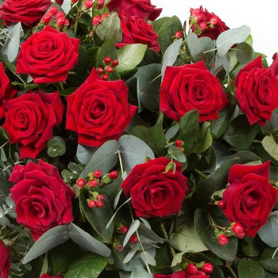 Red Rose Funeral Casket Spray - Make Their Day Florist