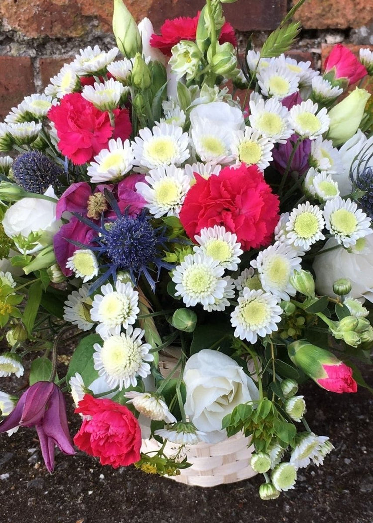 Rosy Flower Basket - Make Their Day Florist
