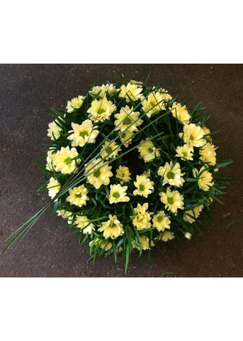 Simple Chrysanthemum Funeral Wreath - Make Their Day Florist