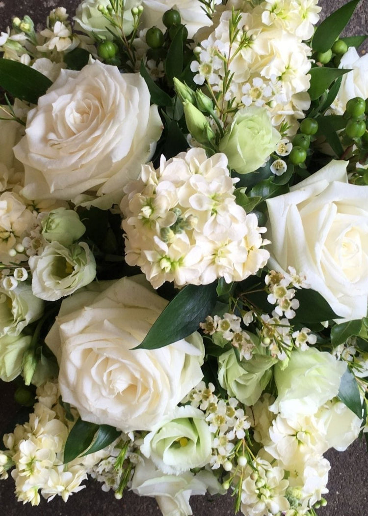 White and Green Hand Tied Bouquet Florist Choice - Make Their Day Florist
