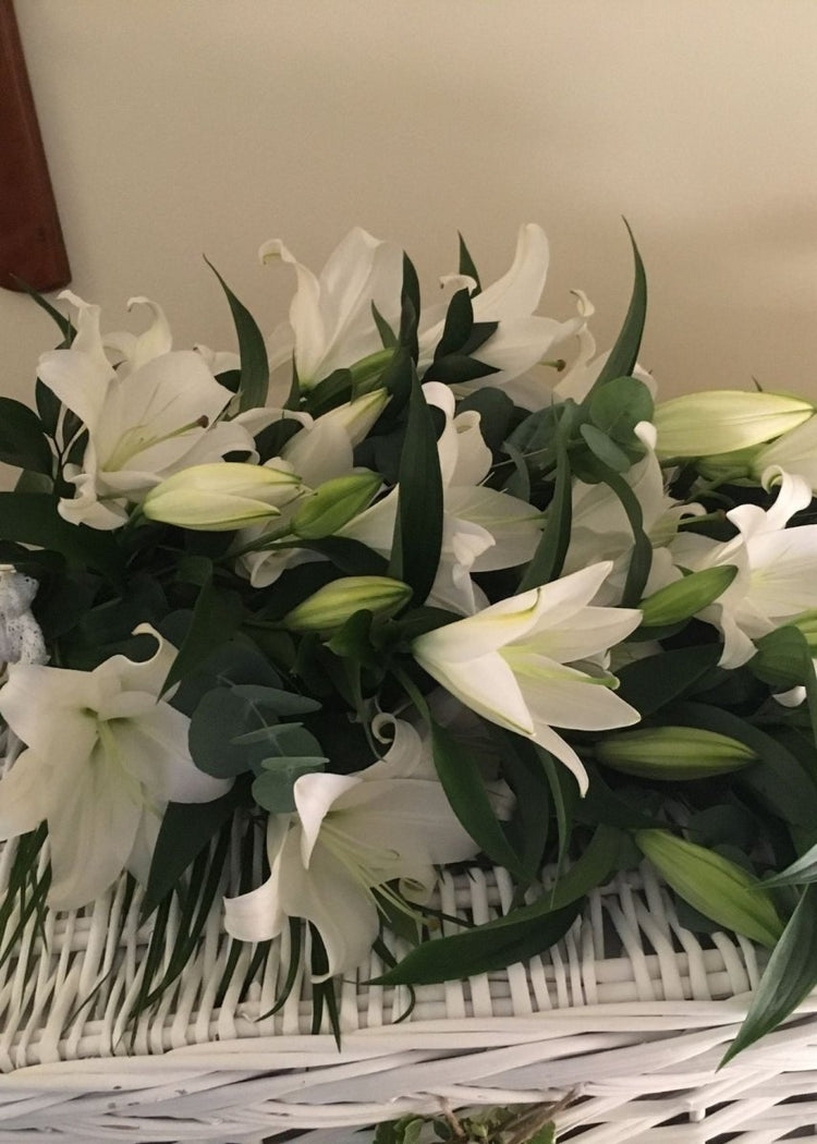 White Lily Funeral Sheaf - Make Their Day Florist