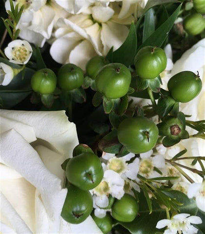 White Seasonal Funeral Posy - Make Their Day Florist